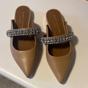 Kurt Geiger London 36.5/6.5 flat beige to light brown/camel. NWOT Soft leather